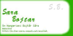 sara bojtar business card