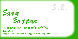 sara bojtar business card